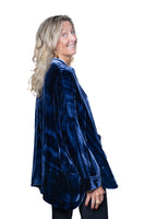 BL Paris giacca morbida velluto Blu tye dye