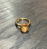 Laboratorio Orafo  anello regolabile argento placcato oro, pietra sintetica