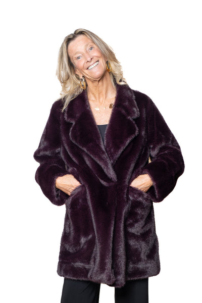 DISTRETTO Eco pelliccia burgundy