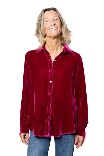 BL Paris camicia velluto fuxia