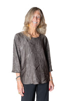 JOSEPH RIBKOFF 253002 Blusa in raso plissè avocado