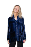 BL Paris giacca morbida velluto Blu tye dye