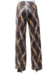 FUSIONI Pantalone velluto fantasia nero