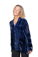 BL Paris giacca morbida velluto Blu tye dye