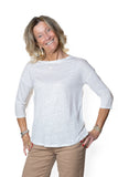 MAJESTIC FILATURES t-shirt  girocollo lino bianco
