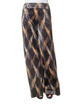 FUSIONI Pantalone velluto fantasia nero