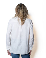 Bastoncino camicia a righe beige cotone e lino