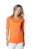 vincent.tulipano  tshirt viscosa arancio TANTO NON TI ASCOLTO