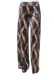 FUSIONI Pantalone velluto fantasia nero