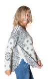 Kujten Mela Bandana Western grigio ,blu , marrone