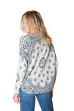 Kujten Mela Bandana Western grigio ,blu , marrone