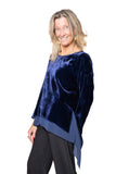 BL Paris maglia asimmetrica velluto blu