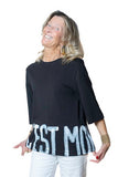 Tshirt in cotone nera dipinta a mano C'EST MOI