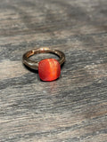 Laboratorio Orafo  anello regolabile argento placcato oro, pietra sintetica