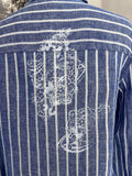 vincent.tulipano Camicia righe lino dipinta