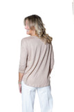 MAJESTIC FILATURES t-shirt  girocollo lino beige