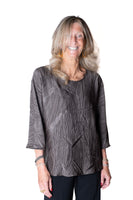 JOSEPH RIBKOFF 253002 Blusa in raso plissè avocado