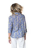 Camicia colletto manica 3/4 Fantasia bluette