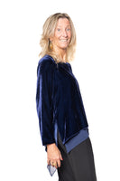 BL Paris maglia asimmetrica velluto blu