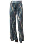 FUSIONI Pantalone velluto fantasia verde