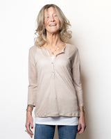UNIVERSEL  T-shirt doppia, manica 3/4 in lino