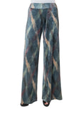 FUSIONI Pantalone velluto fantasia verde