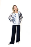 JOSEPH RIBKOFF 261291 Giacca a trapezio in organza jacquard con stampa floreale