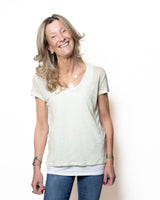 UNIVERSEL  T-shirt doppia, manica corta in lino