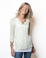 UNIVERSEL  T-shirt doppia, manica 3/4 in lino