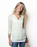 UNIVERSEL  T-shirt doppia, manica 3/4 in lino