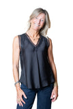 JOSEPH RIBKOFF 264175 top raso pizzo nero