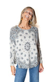 Kujten Mela Bandana Western grigio ,blu , marrone