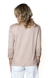 MAJESTIC FILATURES t-shirt  scollo V lino beige