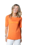 vincent.tulipano  tshirt viscosa arancio TANTO NON TI ASCOLTO