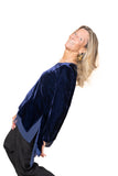BL Paris maglia asimmetrica velluto blu
