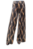 FUSIONI Pantalone velluto fantasia nero