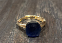 Laboratorio Orafo  anello regolabile argento placcato oro, pietra sintetica