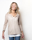 UNIVERSEL  T-shirt doppia, manica 3/4 in lino