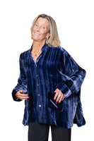 BL Paris giacca morbida velluto Blu tye dye