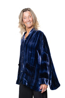 BL Paris giacca morbida velluto Blu tye dye
