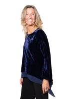 BL Paris maglia asimmetrica velluto blu