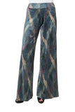 FUSIONI Pantalone velluto fantasia verde