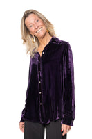 BL Paris camicia velluto prugna