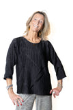 JOSEPH RIBKOFF 253002 Blusa in raso plissè nero