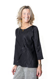 JOSEPH RIBKOFF 253002 Blusa in raso plissè nero
