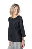 JOSEPH RIBKOFF 253002 Blusa in raso plissè nero