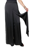 JOSEPH RIBKOFF	253002 Pantaloni a gamba larga in raso con sovrapposizione sul davanti