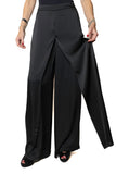 JOSEPH RIBKOFF	253002 Pantaloni a gamba larga in raso con sovrapposizione sul davanti