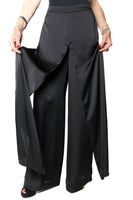 JOSEPH RIBKOFF	253002 Pantaloni a gamba larga in raso con sovrapposizione sul davanti
