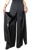 JOSEPH RIBKOFF	253002 Pantaloni a gamba larga in raso con sovrapposizione sul davanti